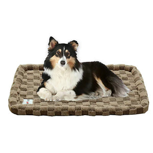 Ruff Love - Crate Bed - Bolster Style - Faux Fur & Sherpa - 41" x 26"