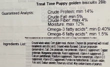 Load image into Gallery viewer, Oven Baked Treat Time Puppy Golden Dog Biscuits 2 lbs