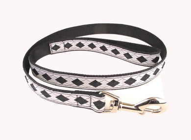 Hunter Black & White Diamonds Leash 6'