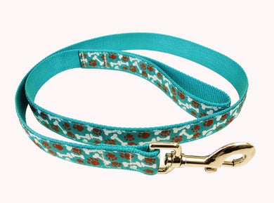 Hunter Aqua Paw/Bone Leash