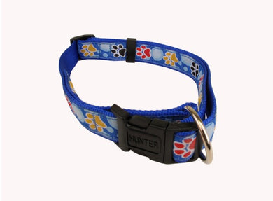 Hunter Adjustable Clip Collar Blue Paws