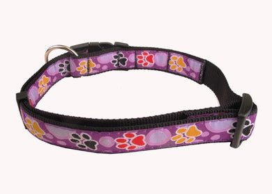 Hunter Adjustable Clip Collar Purple Paws