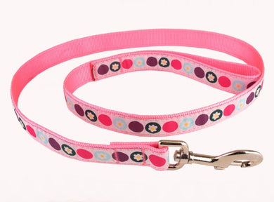 Hunter Pink Dots Leash