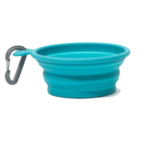 Messy Mutts Silicone Collapsible Bowl - 3 Cups Blue