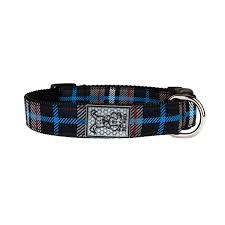 Black Twill Plaid Clip Collar