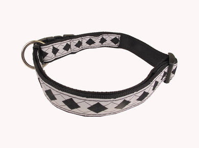 Hunter Adjustable Clip Collar Black and White Diamonds